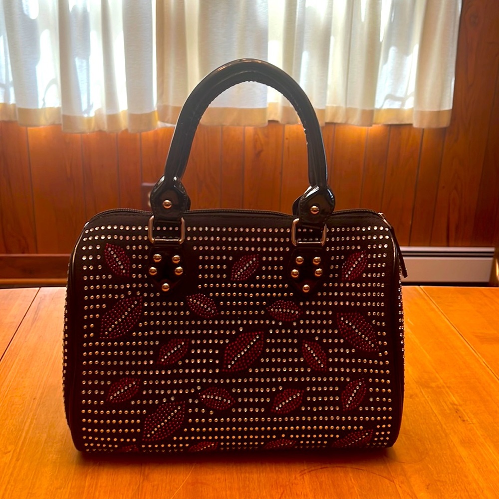 Rhinestone Lips Satchel